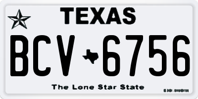 TX license plate BCV6756