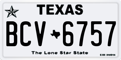 TX license plate BCV6757