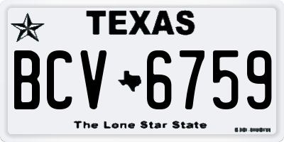 TX license plate BCV6759