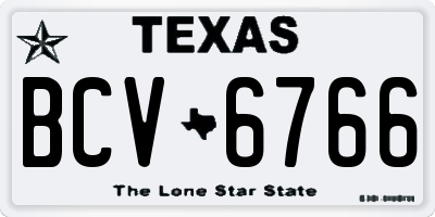 TX license plate BCV6766