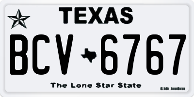 TX license plate BCV6767