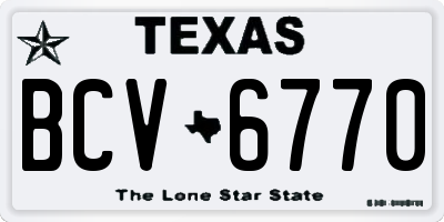 TX license plate BCV6770