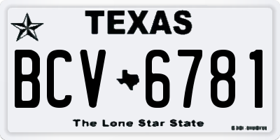 TX license plate BCV6781
