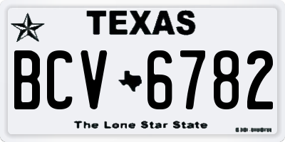 TX license plate BCV6782