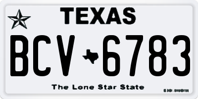 TX license plate BCV6783