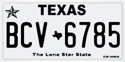 TX license plate BCV6785