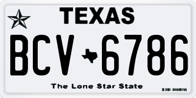 TX license plate BCV6786