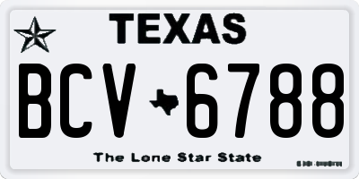 TX license plate BCV6788