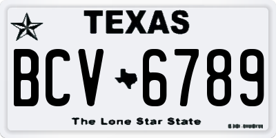 TX license plate BCV6789