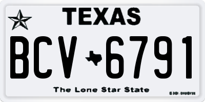 TX license plate BCV6791
