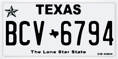 TX license plate BCV6794
