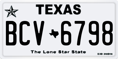 TX license plate BCV6798