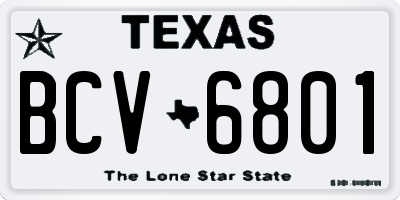 TX license plate BCV6801