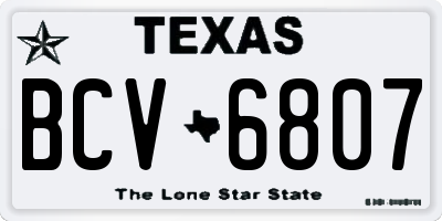 TX license plate BCV6807