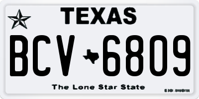 TX license plate BCV6809