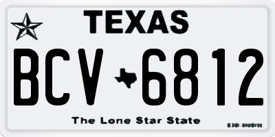 TX license plate BCV6812