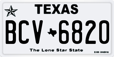 TX license plate BCV6820