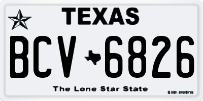 TX license plate BCV6826