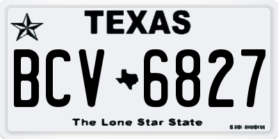 TX license plate BCV6827