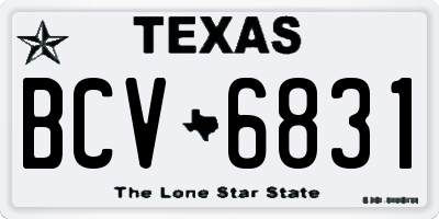 TX license plate BCV6831