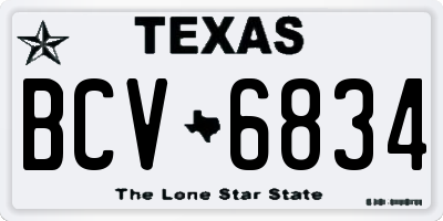 TX license plate BCV6834