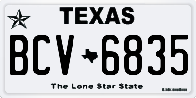 TX license plate BCV6835