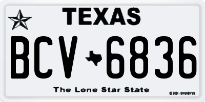 TX license plate BCV6836