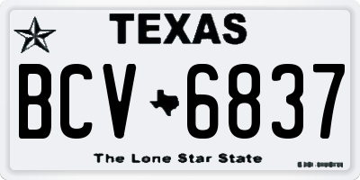 TX license plate BCV6837