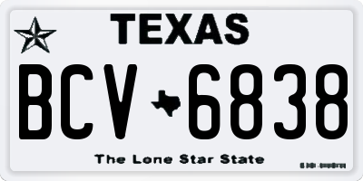 TX license plate BCV6838