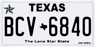 TX license plate BCV6840