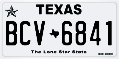 TX license plate BCV6841