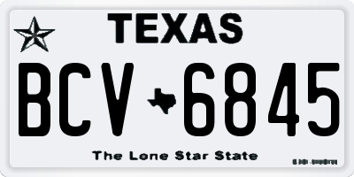 TX license plate BCV6845