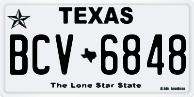 TX license plate BCV6848