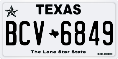 TX license plate BCV6849