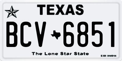 TX license plate BCV6851