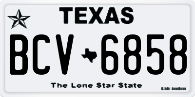 TX license plate BCV6858
