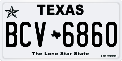TX license plate BCV6860