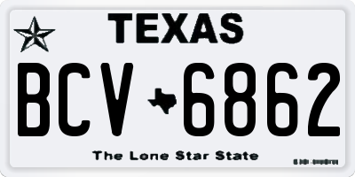 TX license plate BCV6862