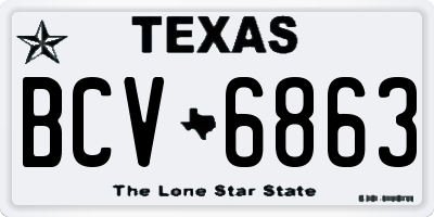 TX license plate BCV6863