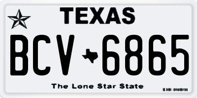 TX license plate BCV6865