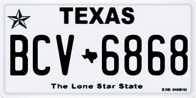 TX license plate BCV6868