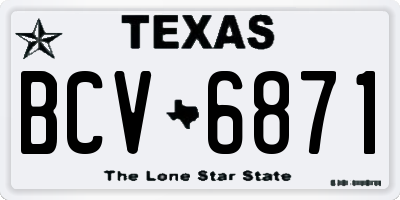 TX license plate BCV6871