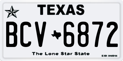 TX license plate BCV6872