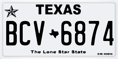 TX license plate BCV6874