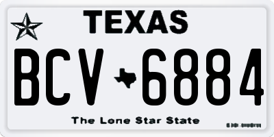 TX license plate BCV6884