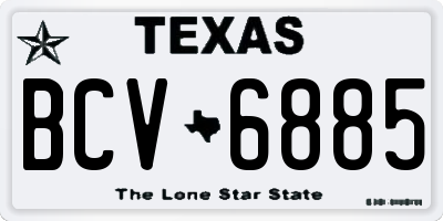 TX license plate BCV6885