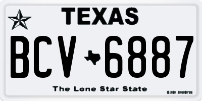 TX license plate BCV6887