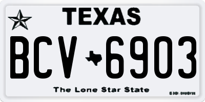 TX license plate BCV6903