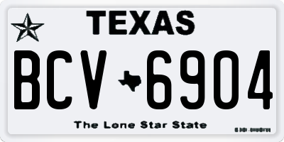 TX license plate BCV6904