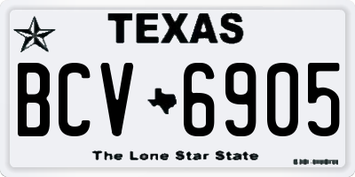 TX license plate BCV6905